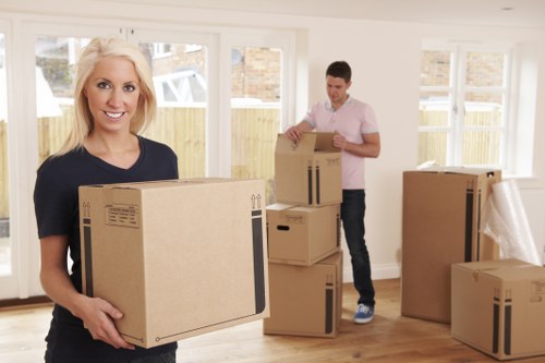 Removal van loading belongings from a Uxbridge property