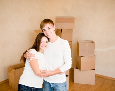 Loading household items into a van for a move in Uxbridge